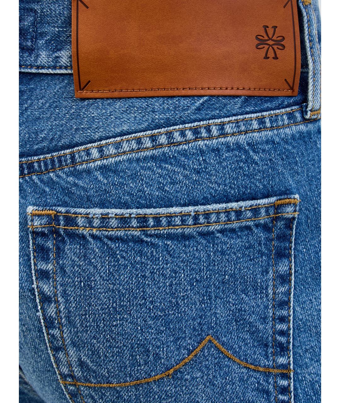 JACOB COHEN Синие хлопковые прямые джинсы, фото 5