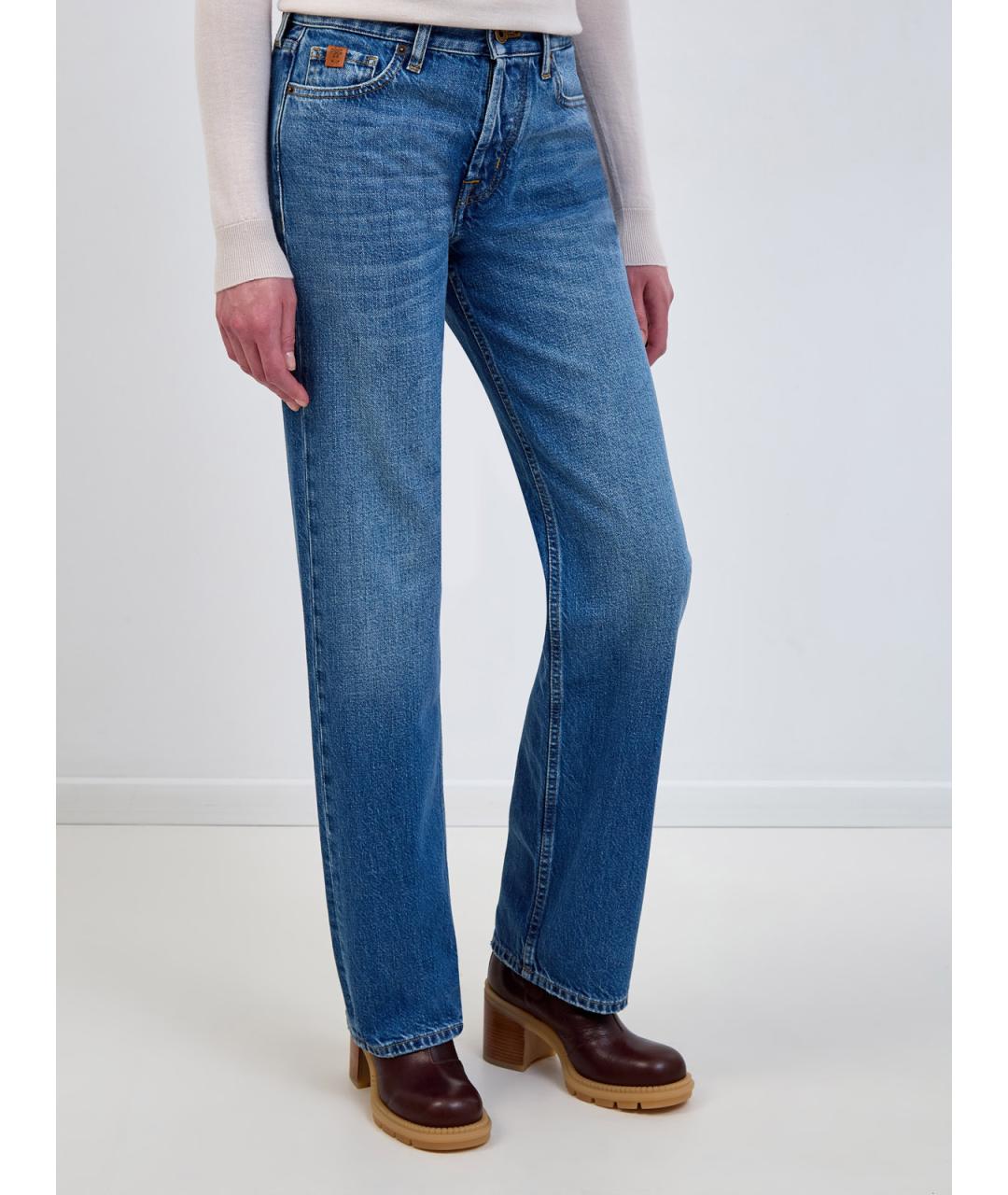 JACOB COHEN Синие хлопковые прямые джинсы, фото 3