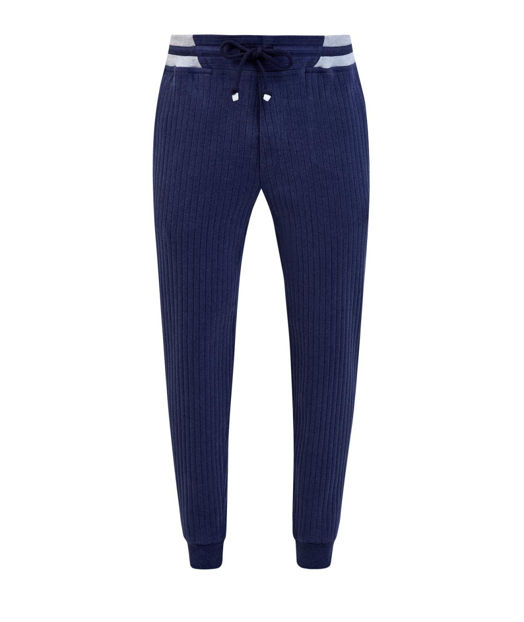 BRUNELLO CUCINELLI Синие хлопковые повседневные брюки, фото 1