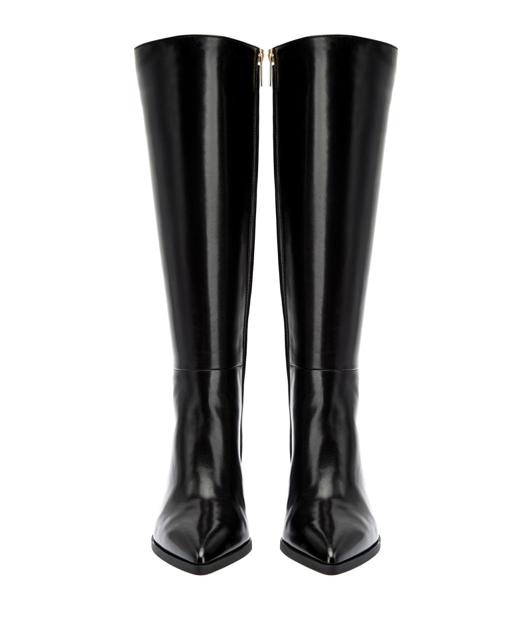 SANTONI Черные кожаные сапоги, фото 5