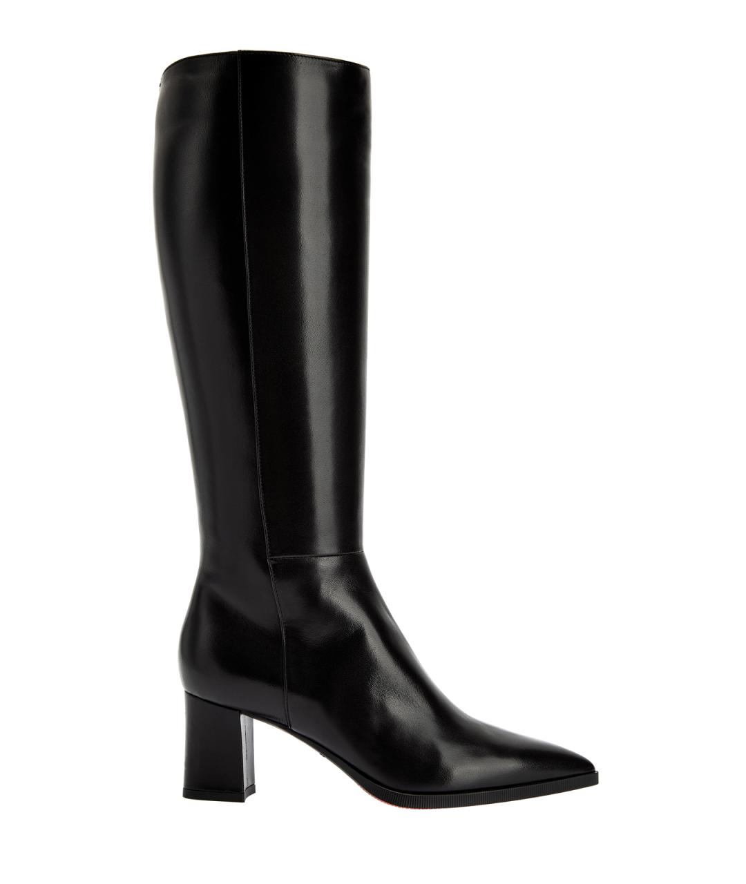 SANTONI Черные кожаные сапоги, фото 1