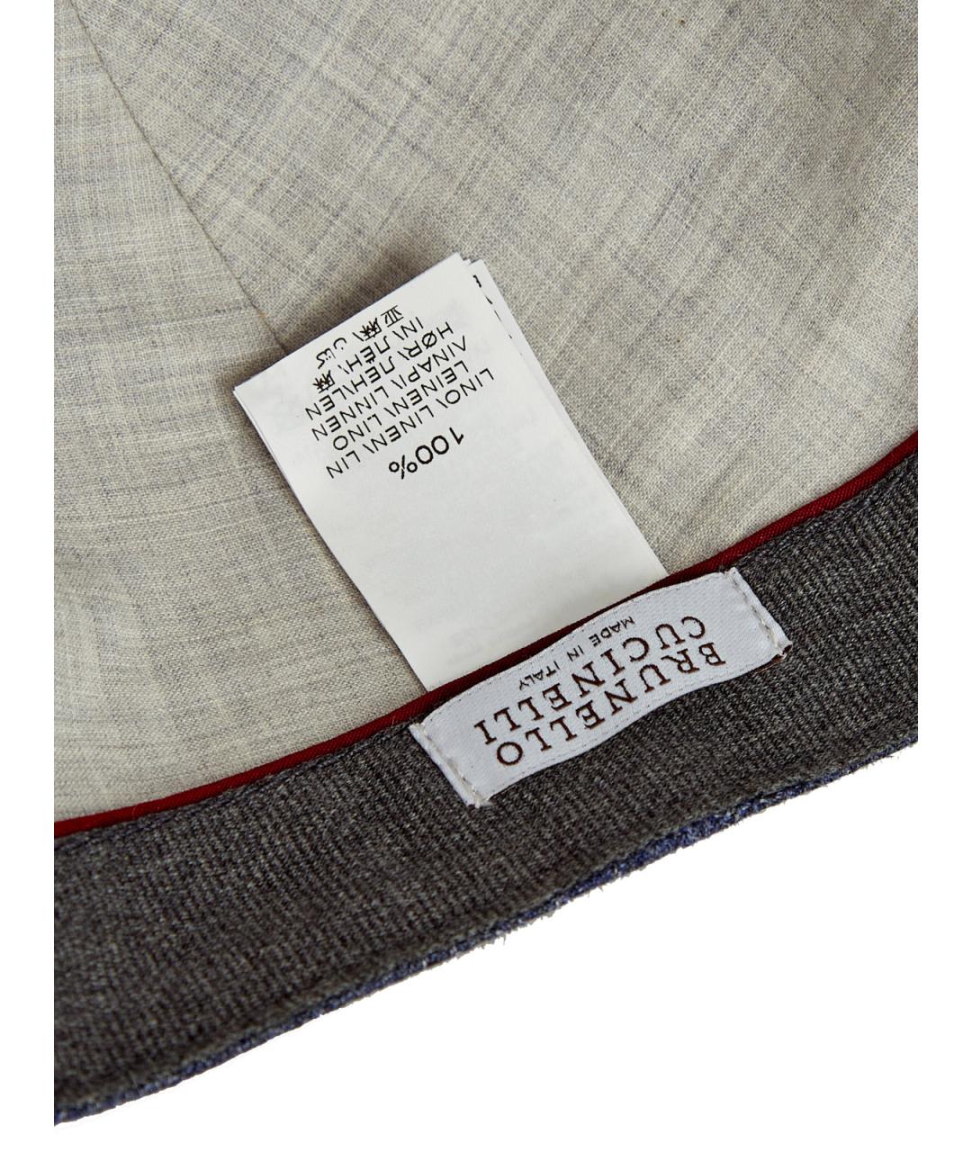 BRUNELLO CUCINELLI Синяя льняная кепка/бейсболка, фото 6