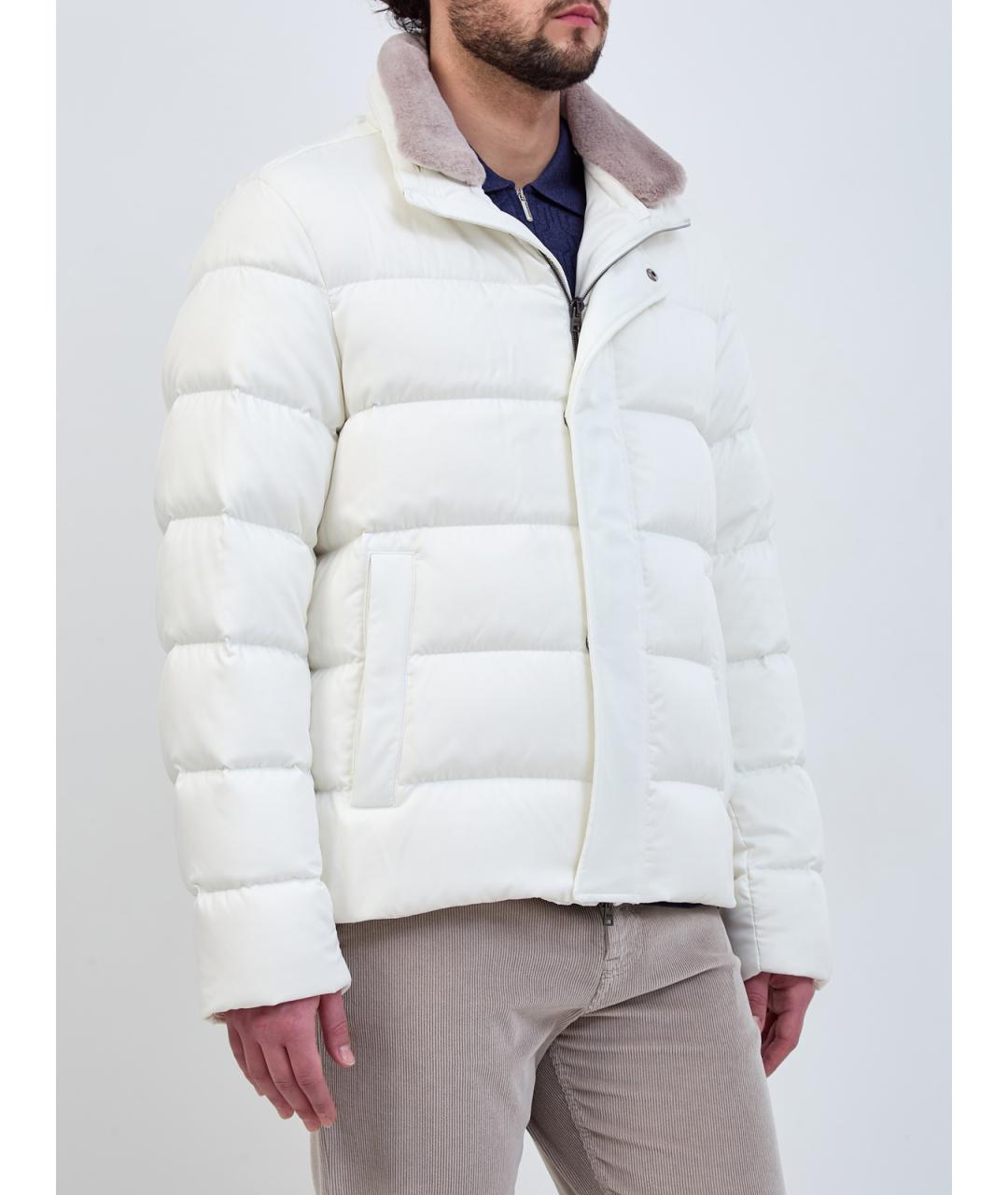 HERNO Белый полиэстеровый пуховик, фото 3