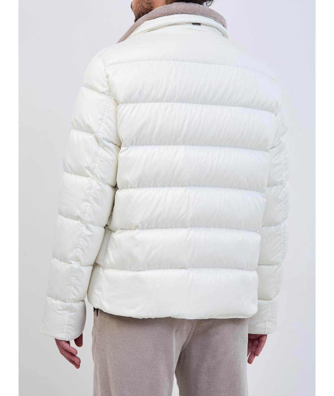 HERNO Белый полиэстеровый пуховик, фото 4