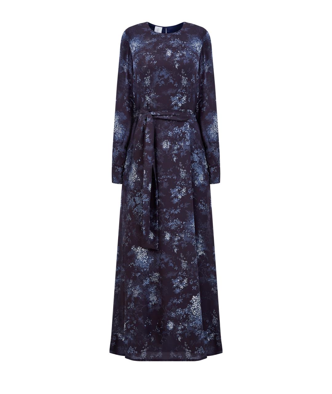 ELEVENTY Синее шелковое повседневное платье, фото 1