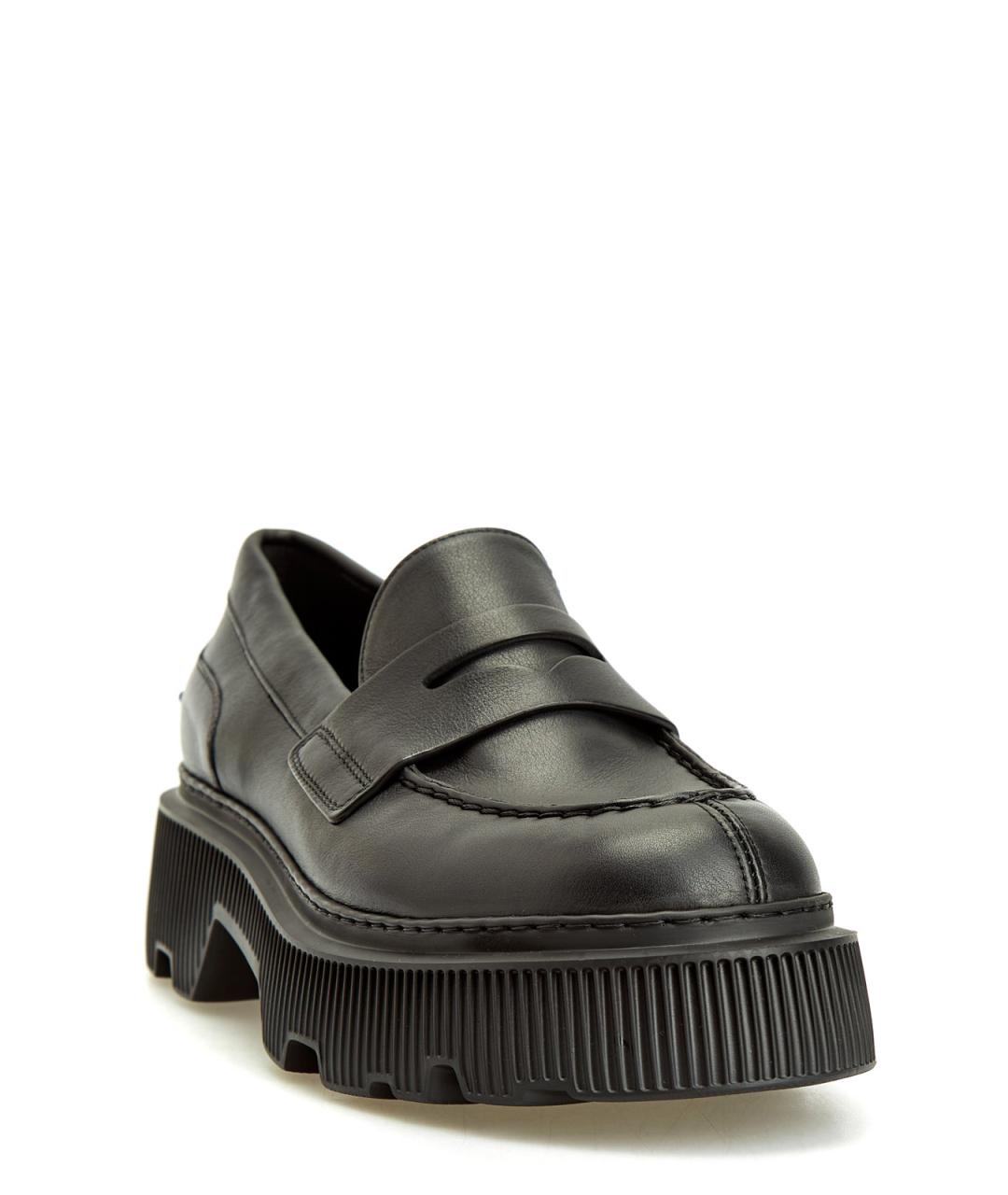 SANTONI Черные кожаные лоферы, фото 3