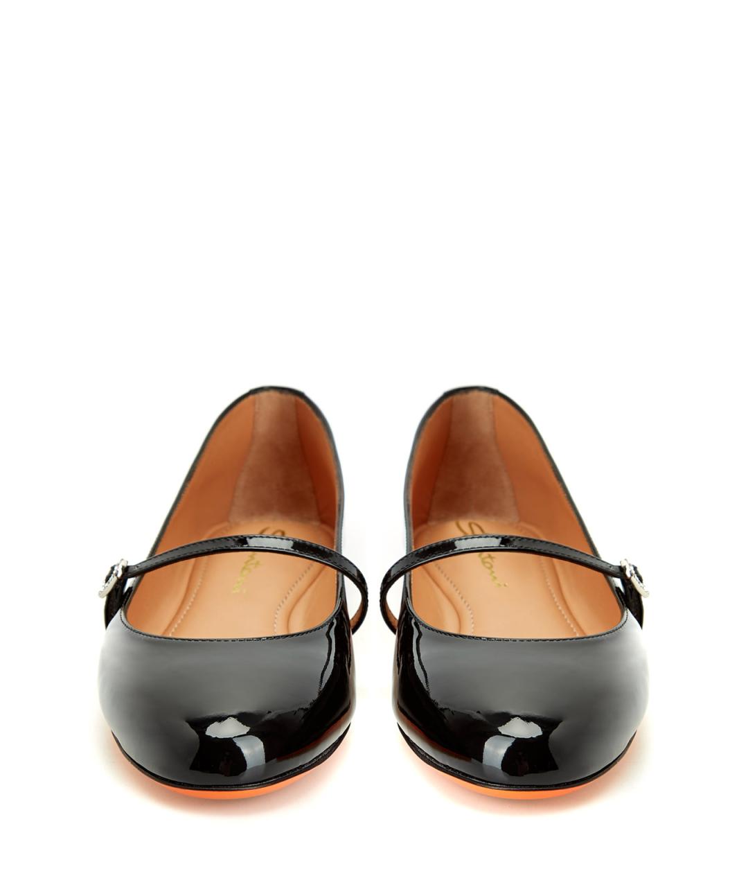 SANTONI Черные кожаные балетки, фото 5