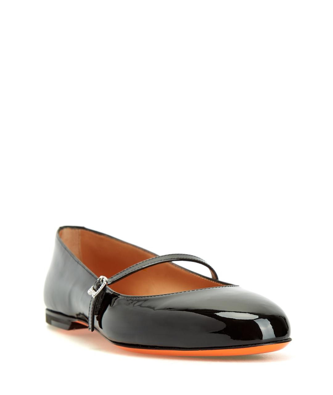 SANTONI Черные кожаные балетки, фото 3