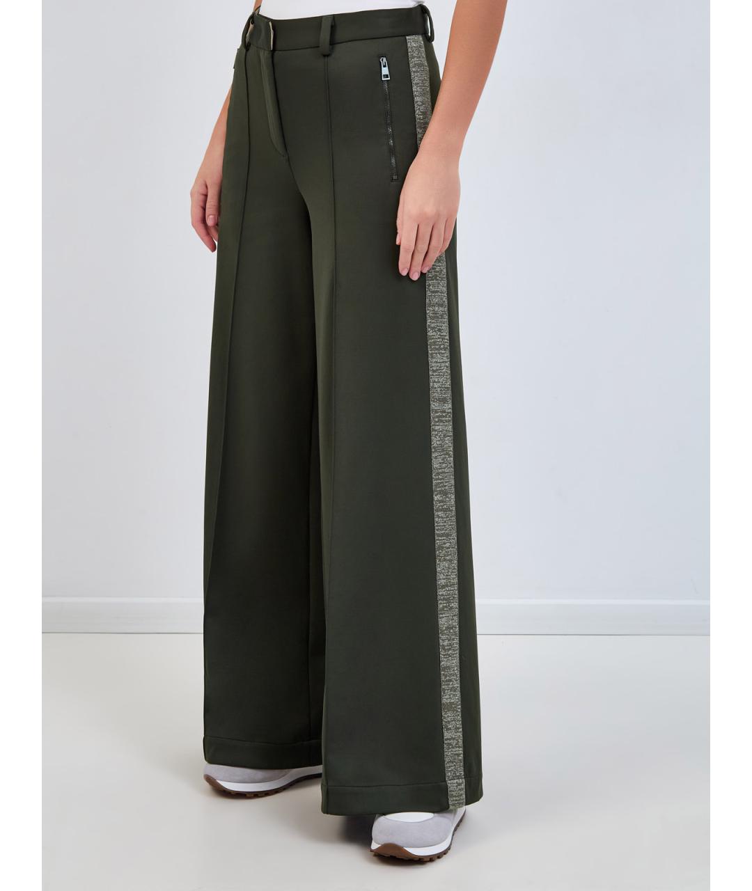 LORENA ANTONIAZZI Зеленые хлопковые прямые брюки, фото 3