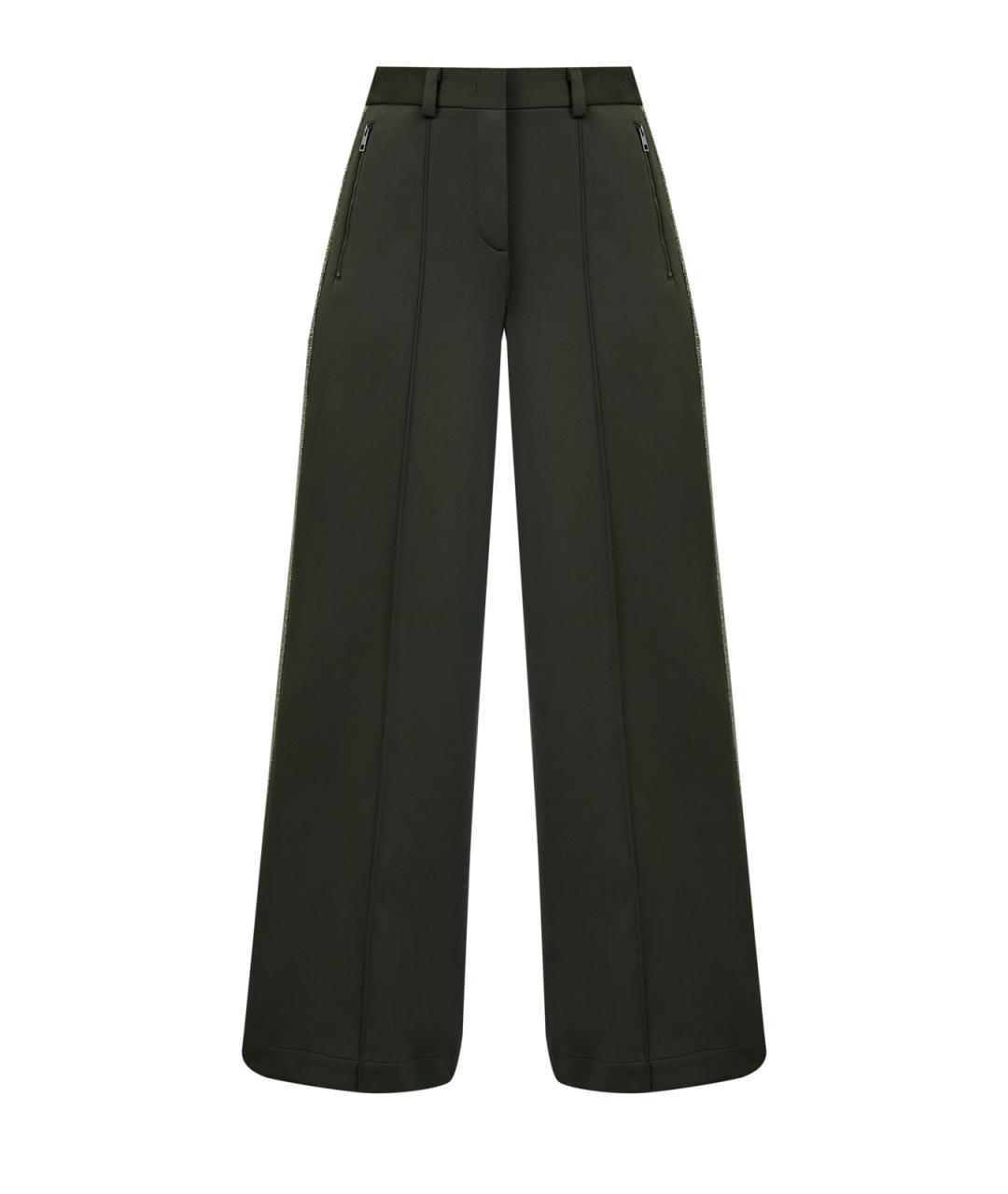LORENA ANTONIAZZI Зеленые хлопковые прямые брюки, фото 1