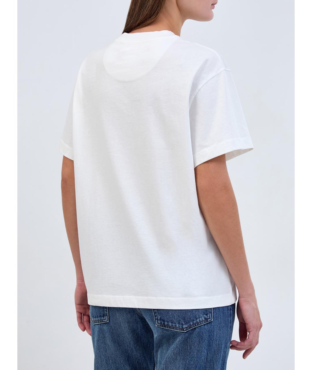 JIL SANDER Белая хлопковая футболка, фото 4