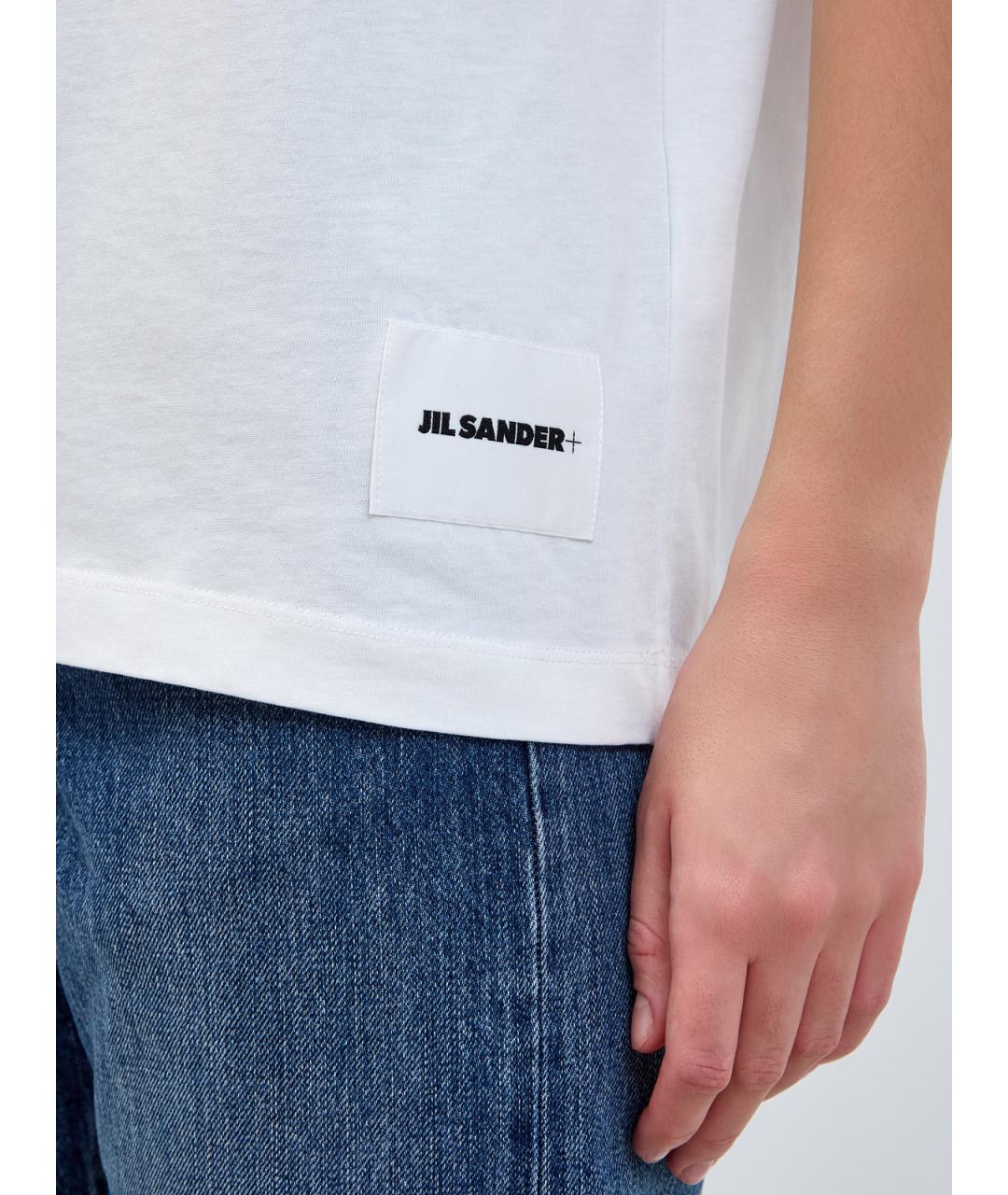 JIL SANDER Белая хлопковая футболка, фото 5