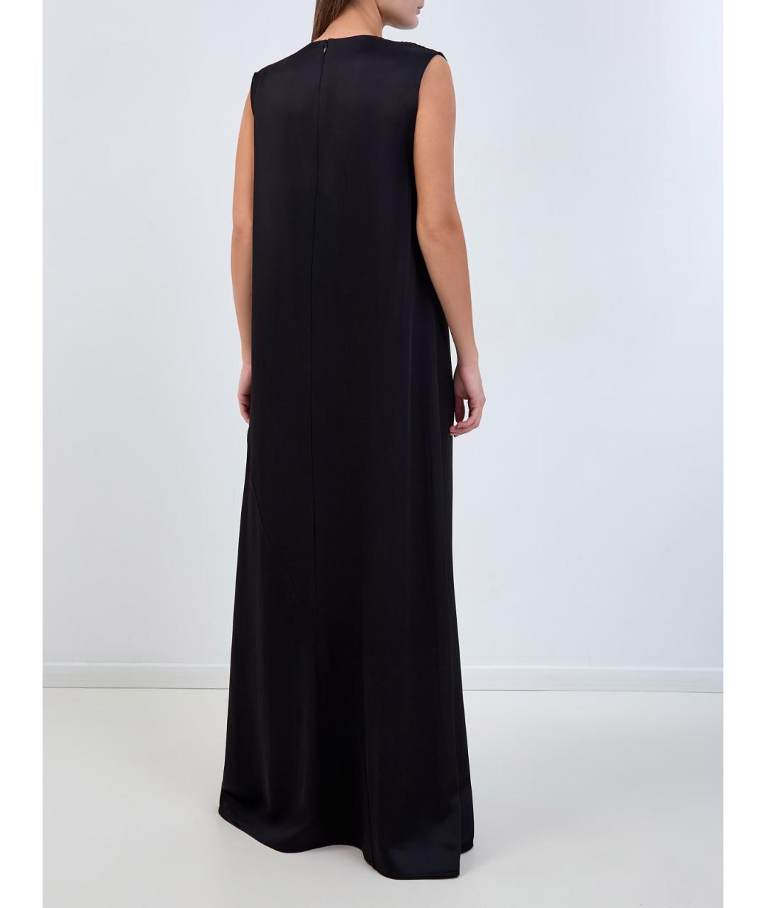 JIL SANDER Черное ацетатное вечернее платье, фото 4
