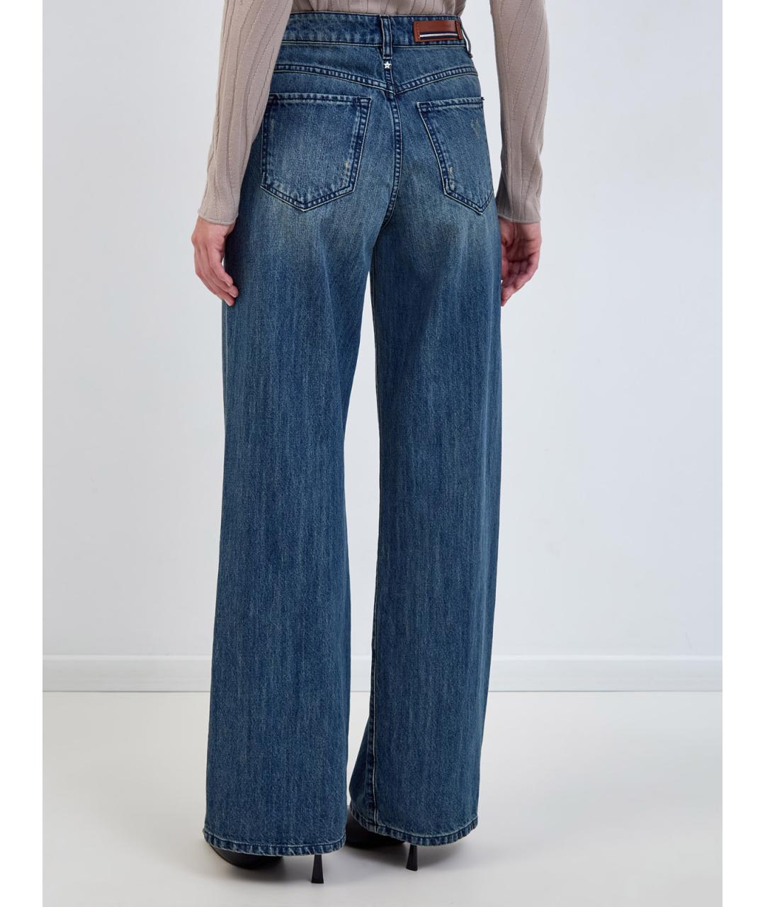 LORENA ANTONIAZZI Синие хлопковые прямые джинсы, фото 4