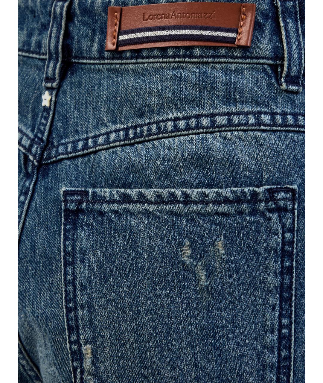 LORENA ANTONIAZZI Синие хлопковые прямые джинсы, фото 5