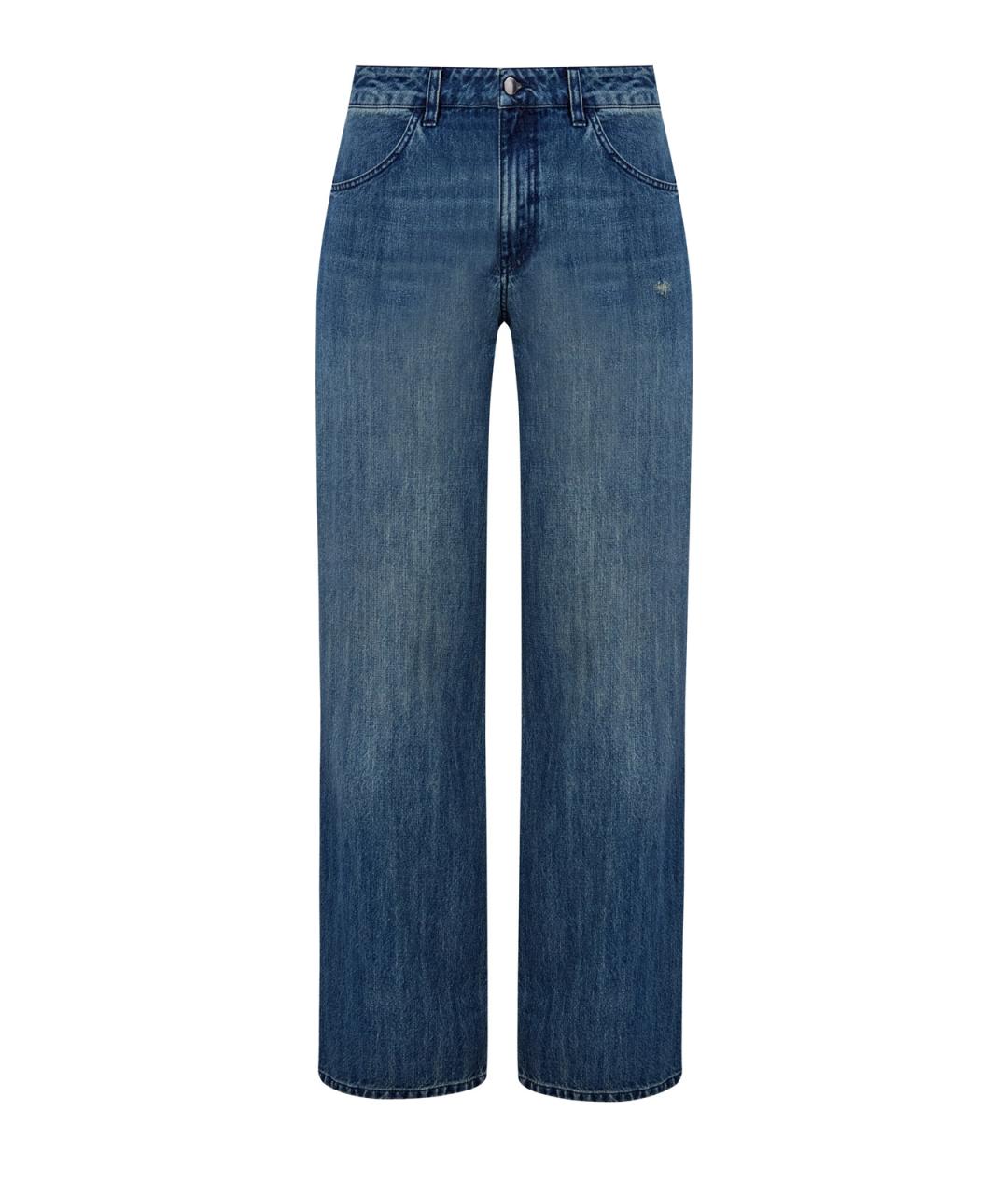 LORENA ANTONIAZZI Синие хлопковые прямые джинсы, фото 1