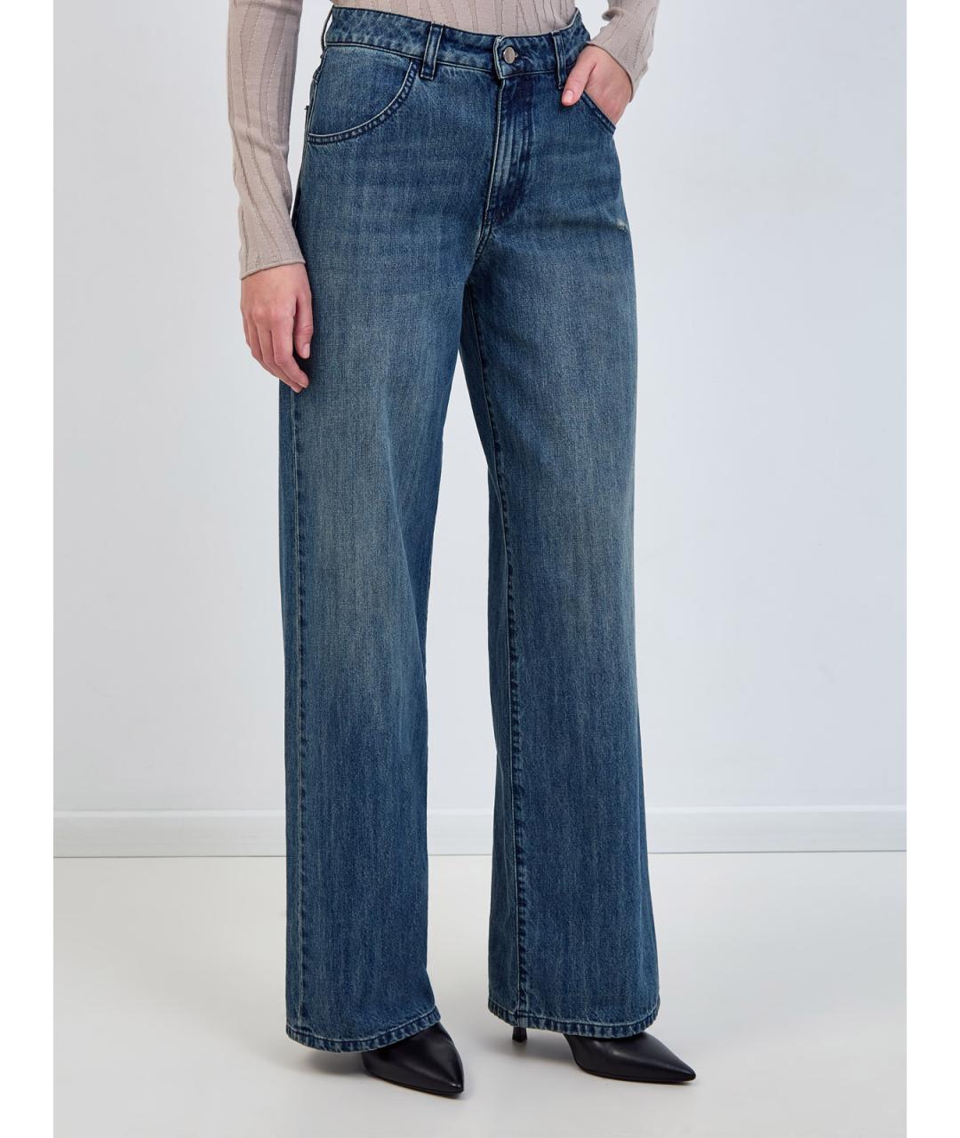 LORENA ANTONIAZZI Синие хлопковые прямые джинсы, фото 3