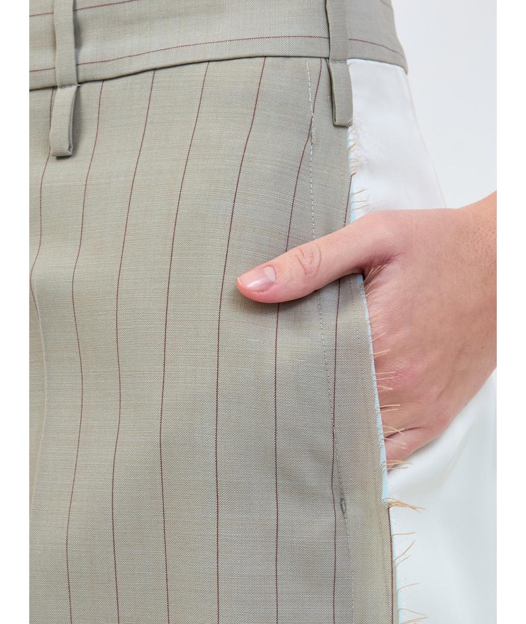 JIL SANDER Зеленая шерстяная юбка миди, фото 3