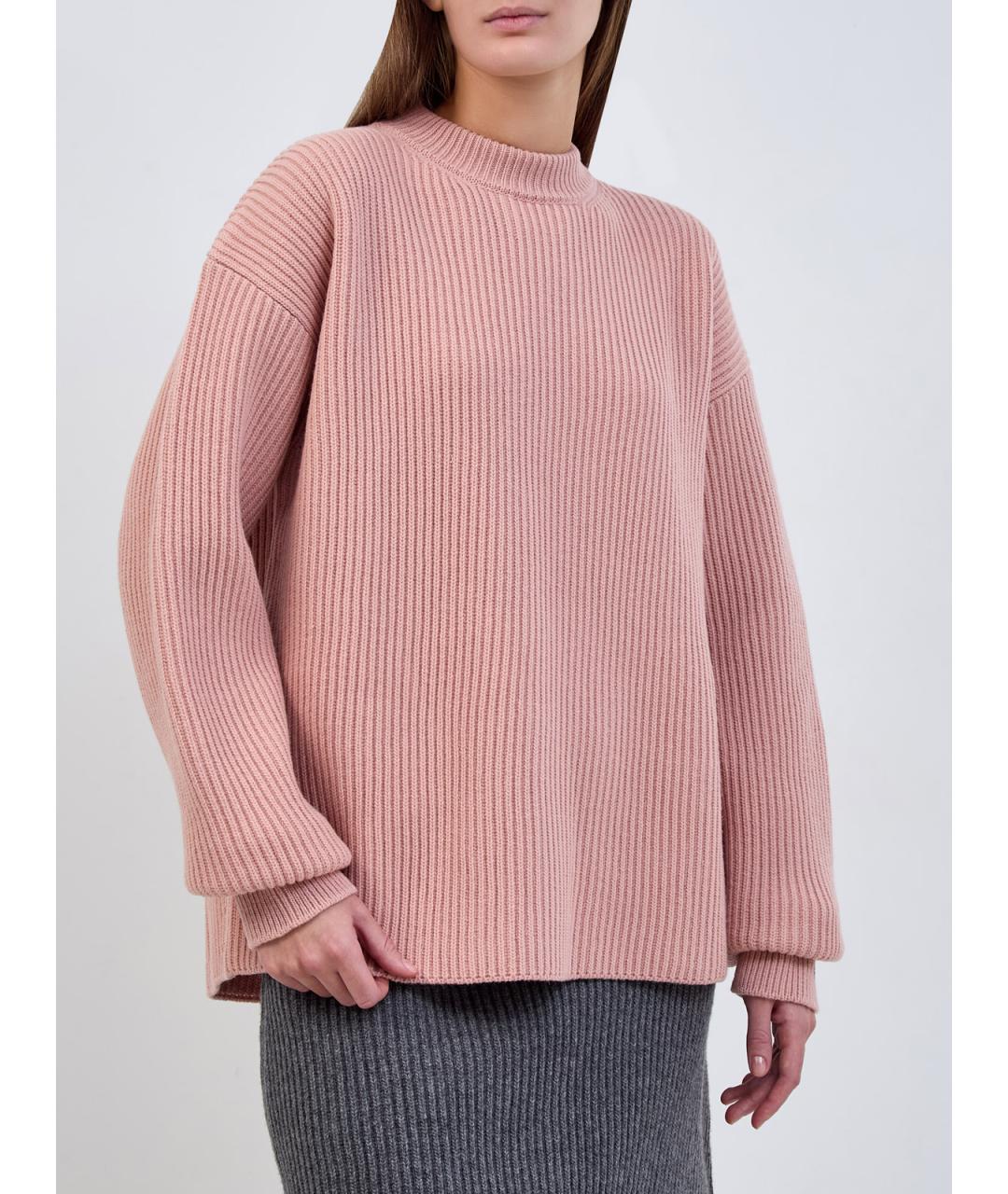 JIL SANDER Розовый шерстяной джемпер / свитер, фото 3
