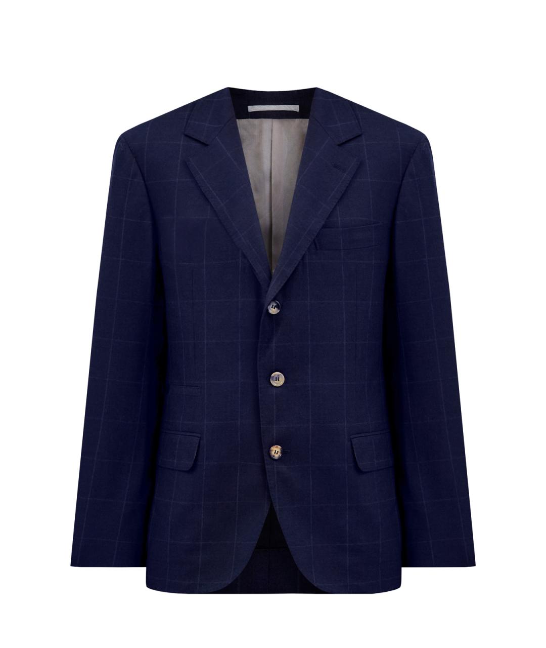 BRUNELLO CUCINELLI Синий шерстяной пиджак, фото 1