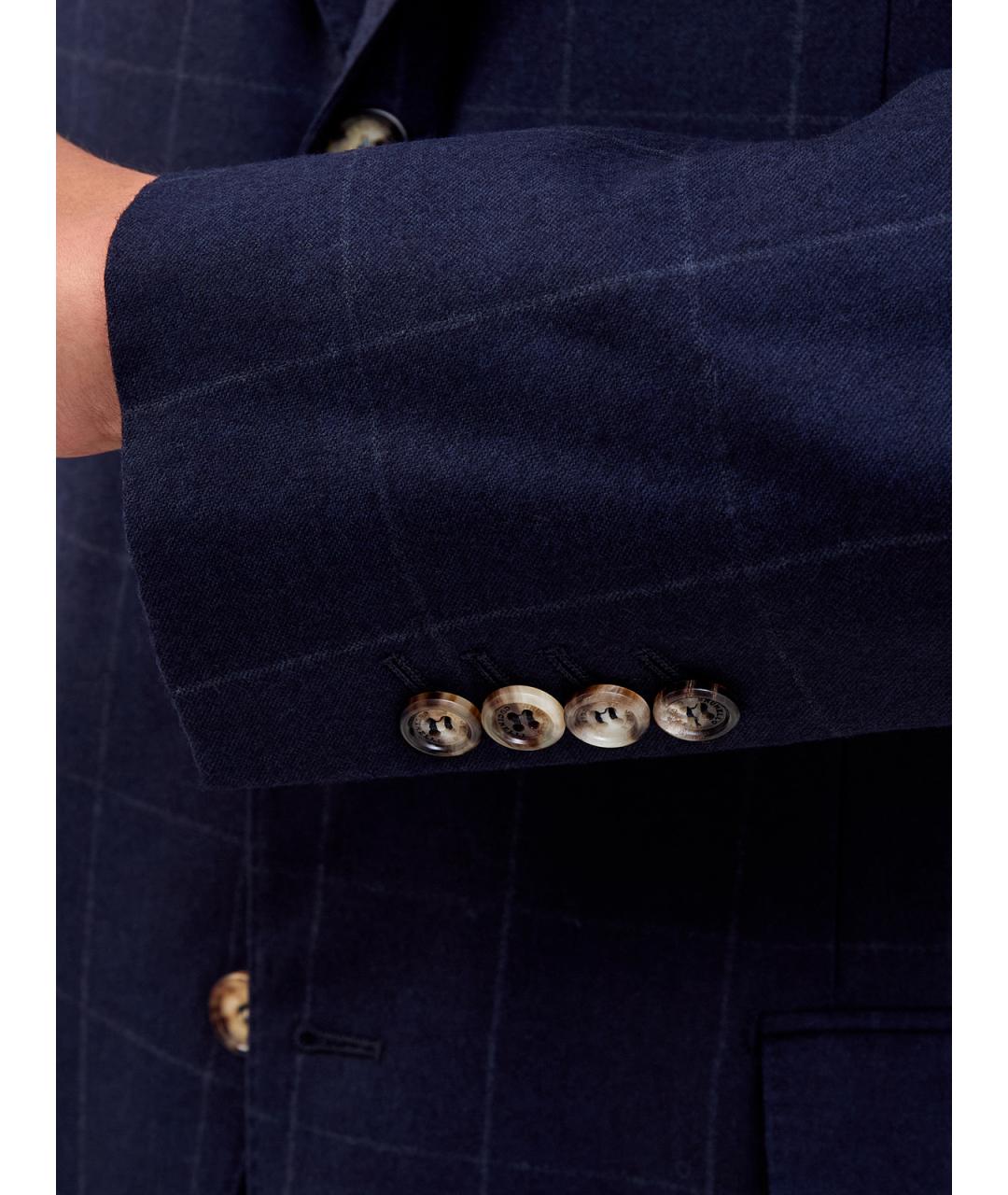 BRUNELLO CUCINELLI Синий шерстяной пиджак, фото 5