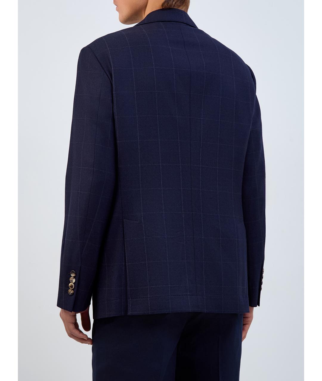 BRUNELLO CUCINELLI Синий шерстяной пиджак, фото 4
