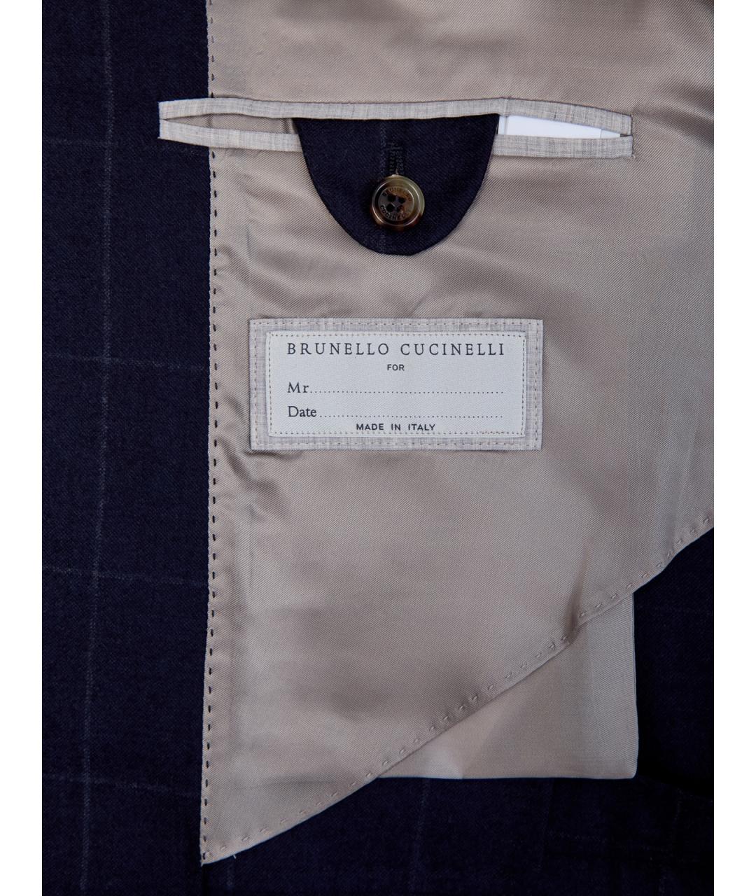 BRUNELLO CUCINELLI Синий шерстяной пиджак, фото 6
