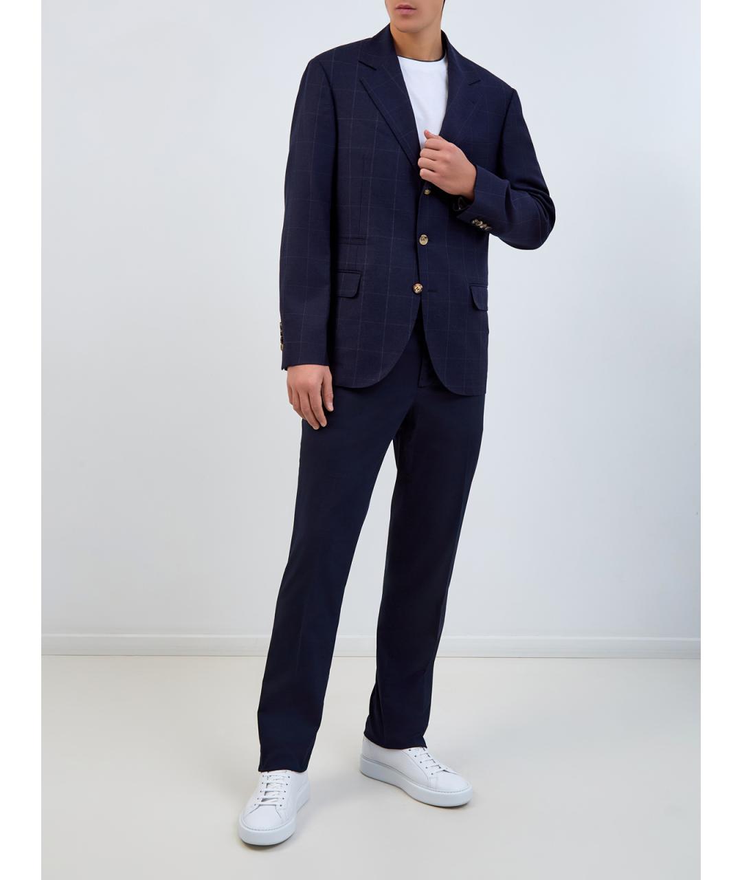 BRUNELLO CUCINELLI Синий шерстяной пиджак, фото 2