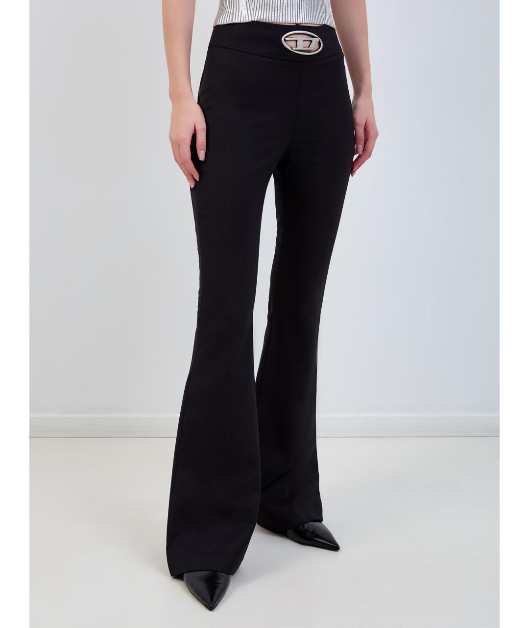 DIESEL Черные полиэстеровые брюки узкие, фото 3