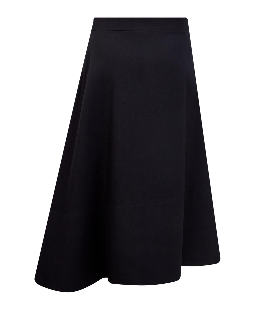JIL SANDER Черная шерстяная юбка миди, фото 2