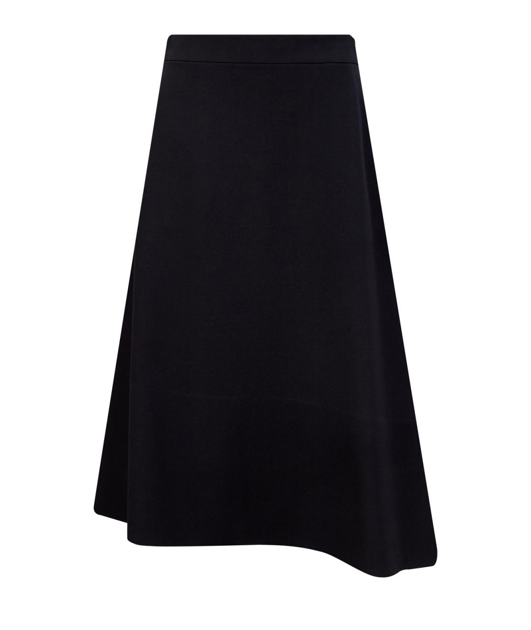 JIL SANDER Черная шерстяная юбка миди, фото 1