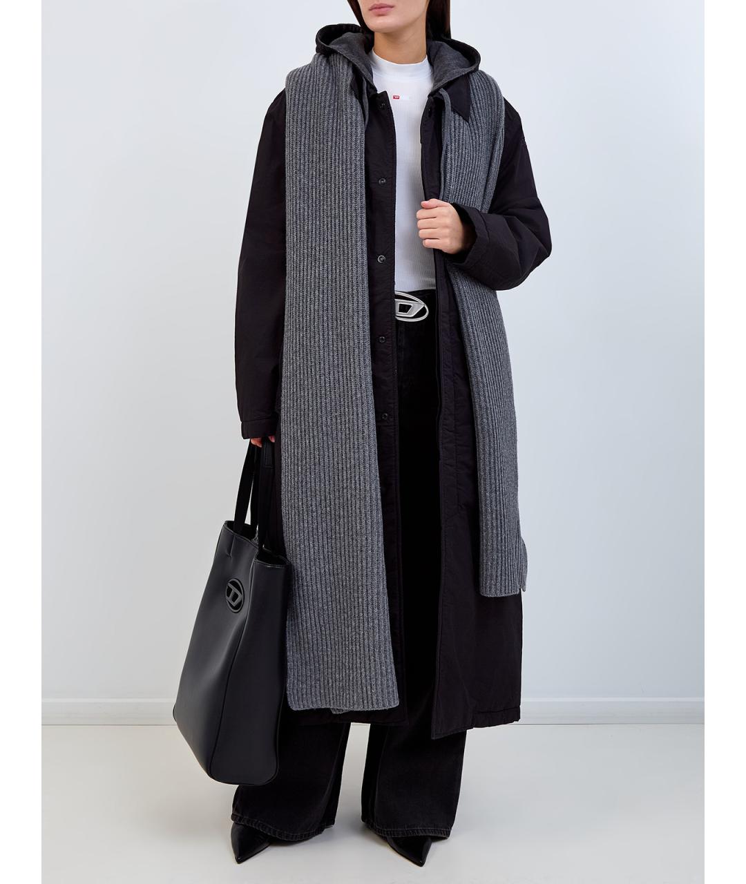 DIESEL Черный хлопковый тренч/плащ, фото 2