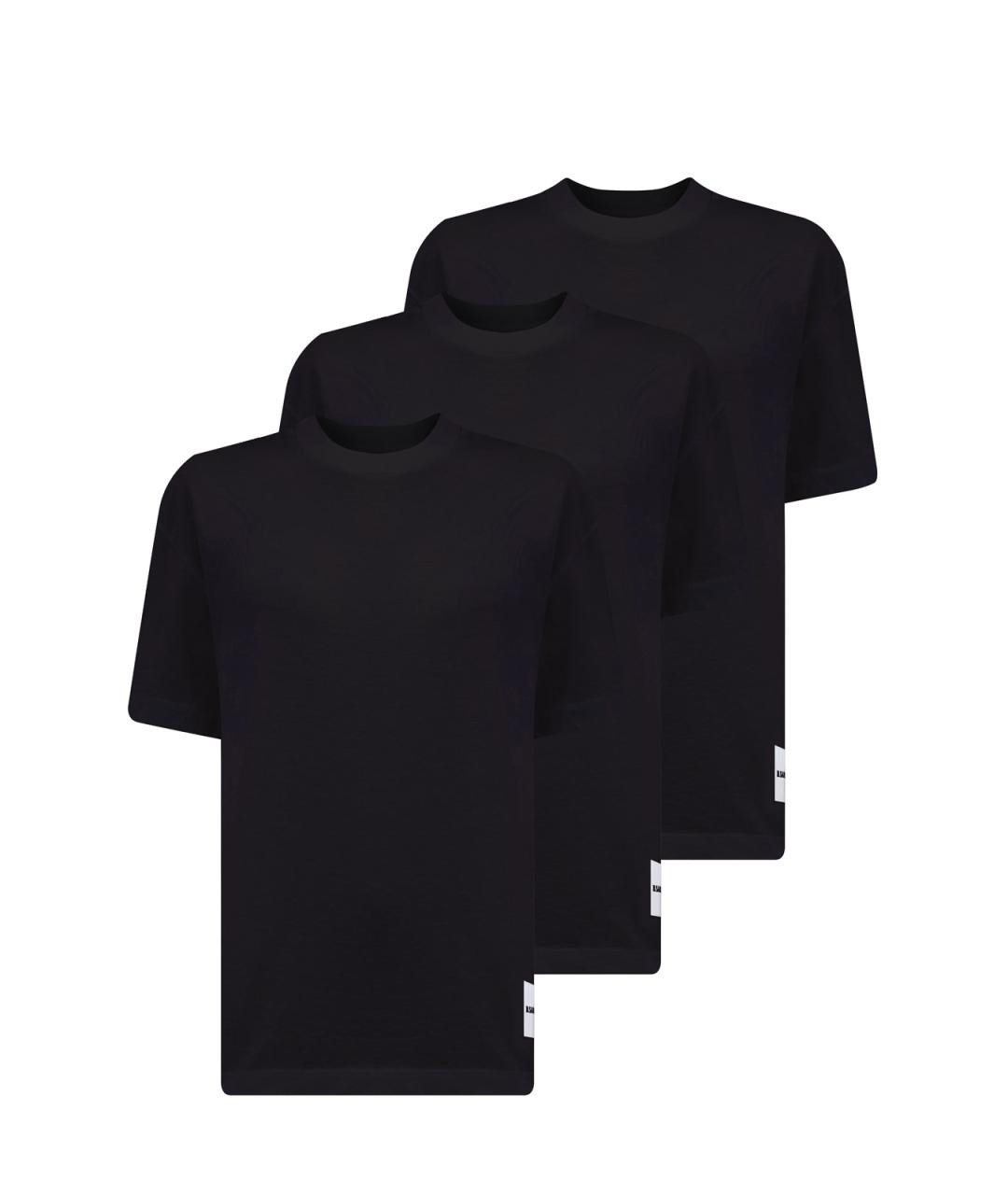 JIL SANDER Черная хлопковая футболка, фото 1