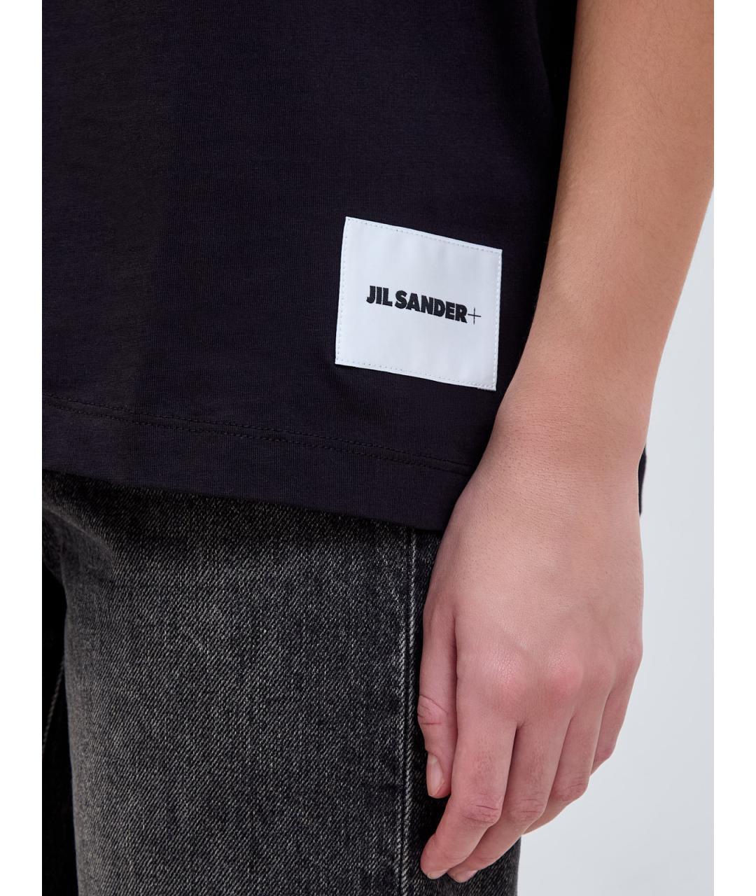 JIL SANDER Черная хлопковая футболка, фото 5