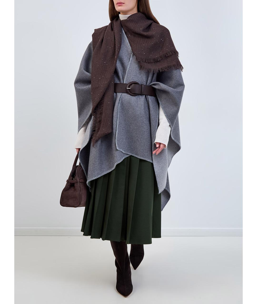 LORENA ANTONIAZZI Зеленая полиэстеровая юбка миди, фото 2