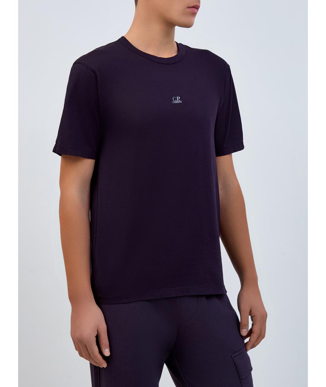 CP COMPANY Синяя хлопковая футболка, фото 3