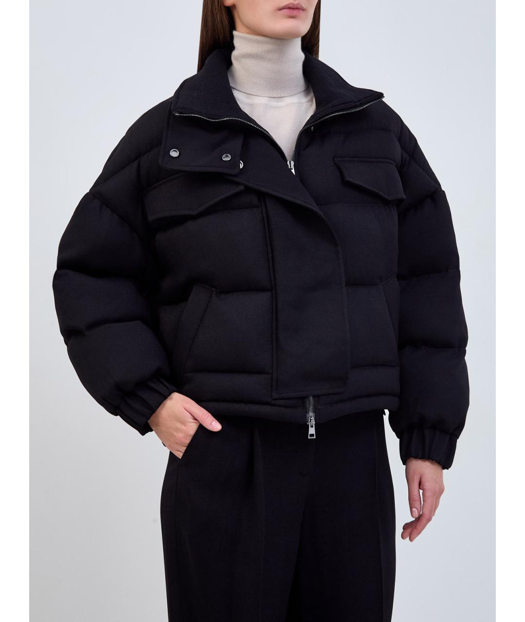 LORENA ANTONIAZZI Черный вискозный пуховик, фото 3