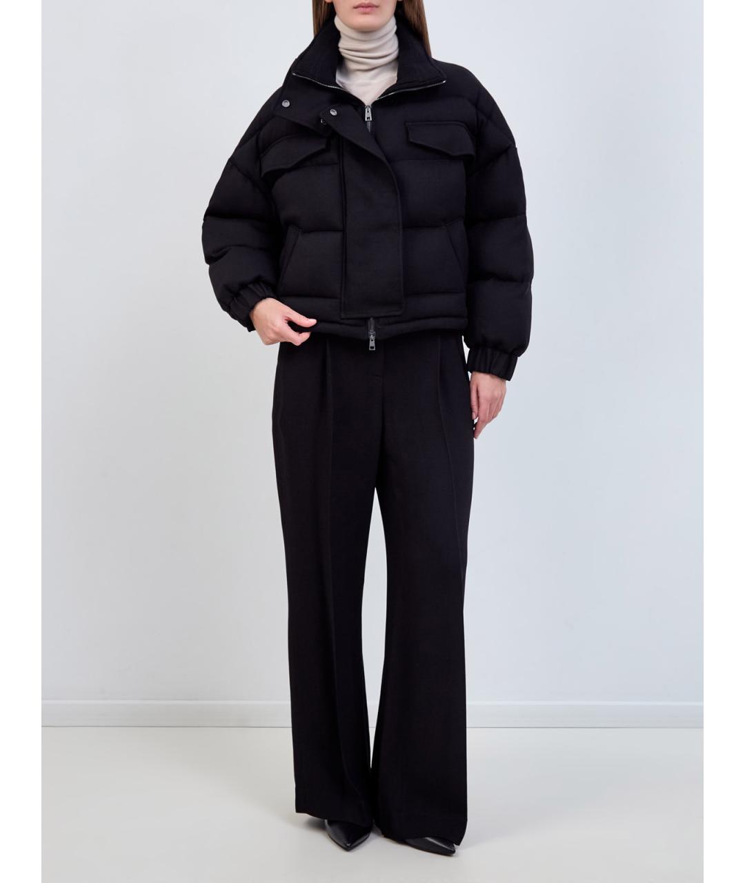 LORENA ANTONIAZZI Черный вискозный пуховик, фото 2