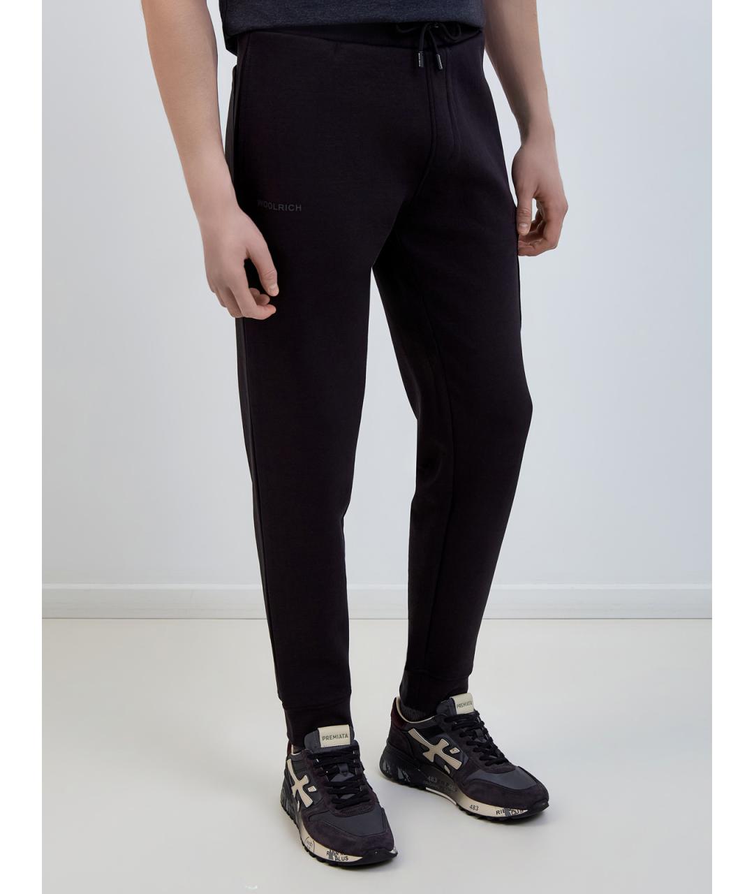 WOOLRICH Черные хлопковые повседневные брюки, фото 3