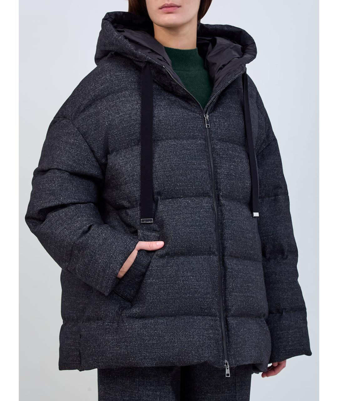 LORENA ANTONIAZZI Антрацитовая шерстяная куртка, фото 3