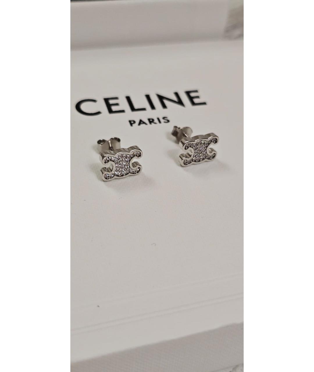 CELINE Серебряные металлические серьги, фото 2