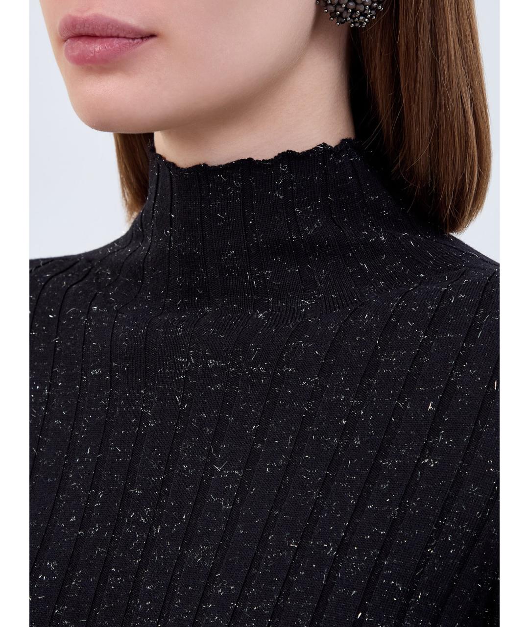PESERICO Черная шерстяная водолазка, фото 5