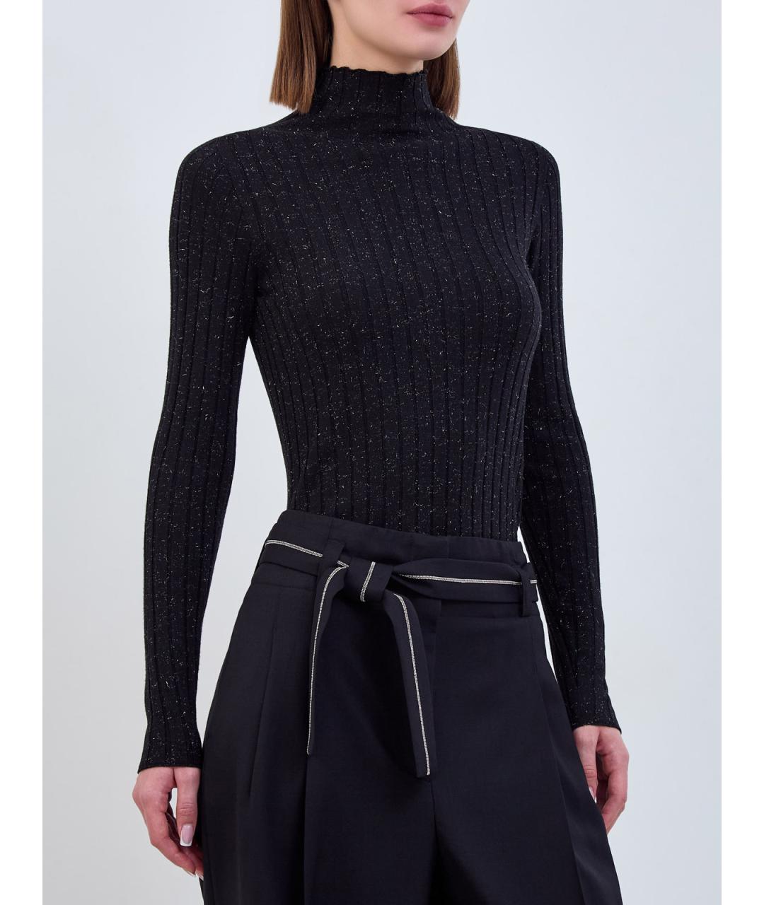 PESERICO Черная шерстяная водолазка, фото 3