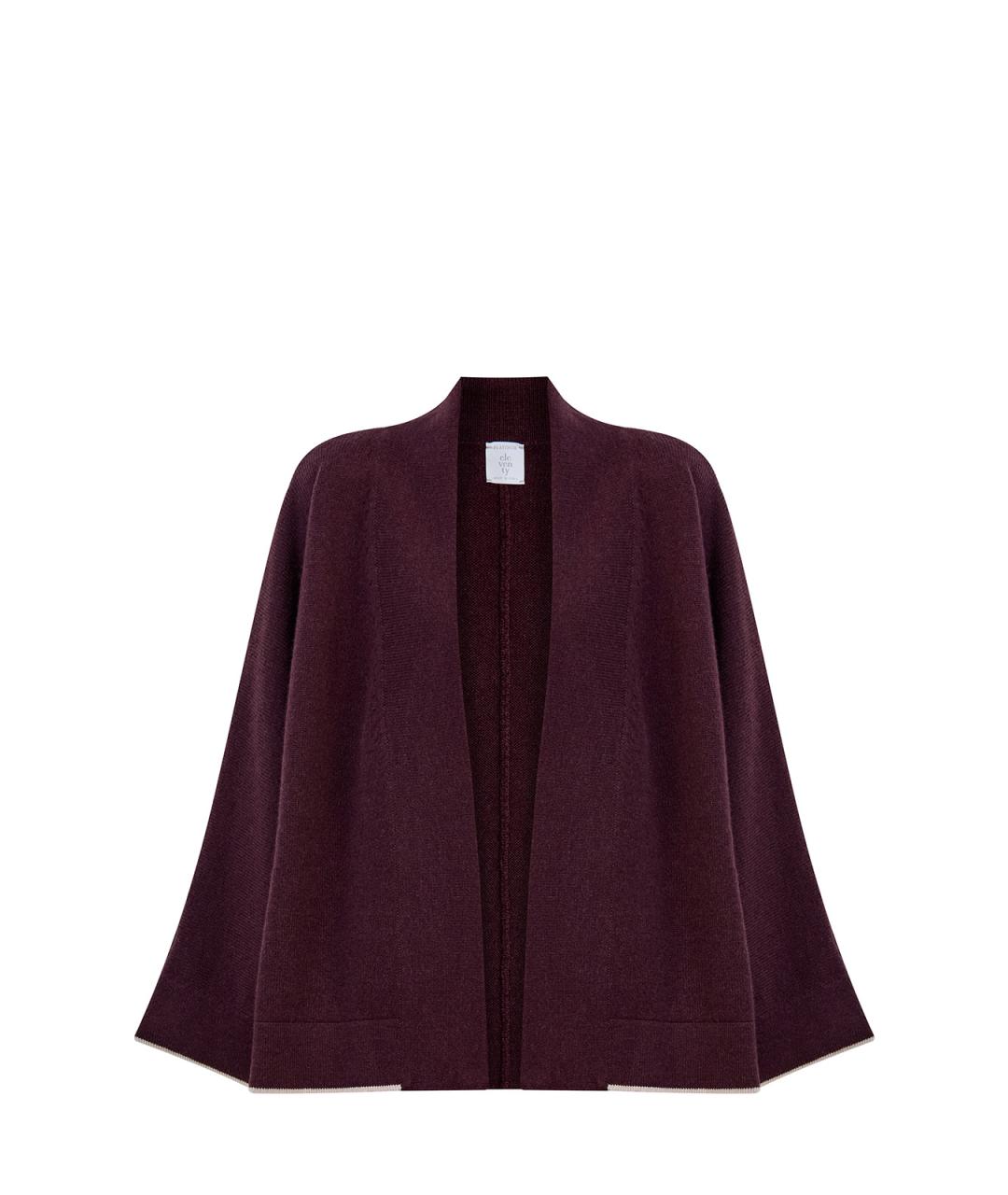 ELEVENTY Бордовый кашемировый кардиган, фото 1