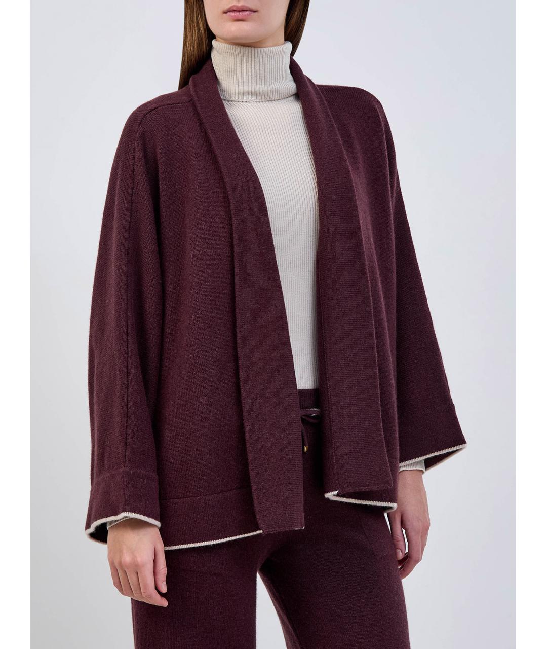 ELEVENTY Бордовый кашемировый кардиган, фото 3