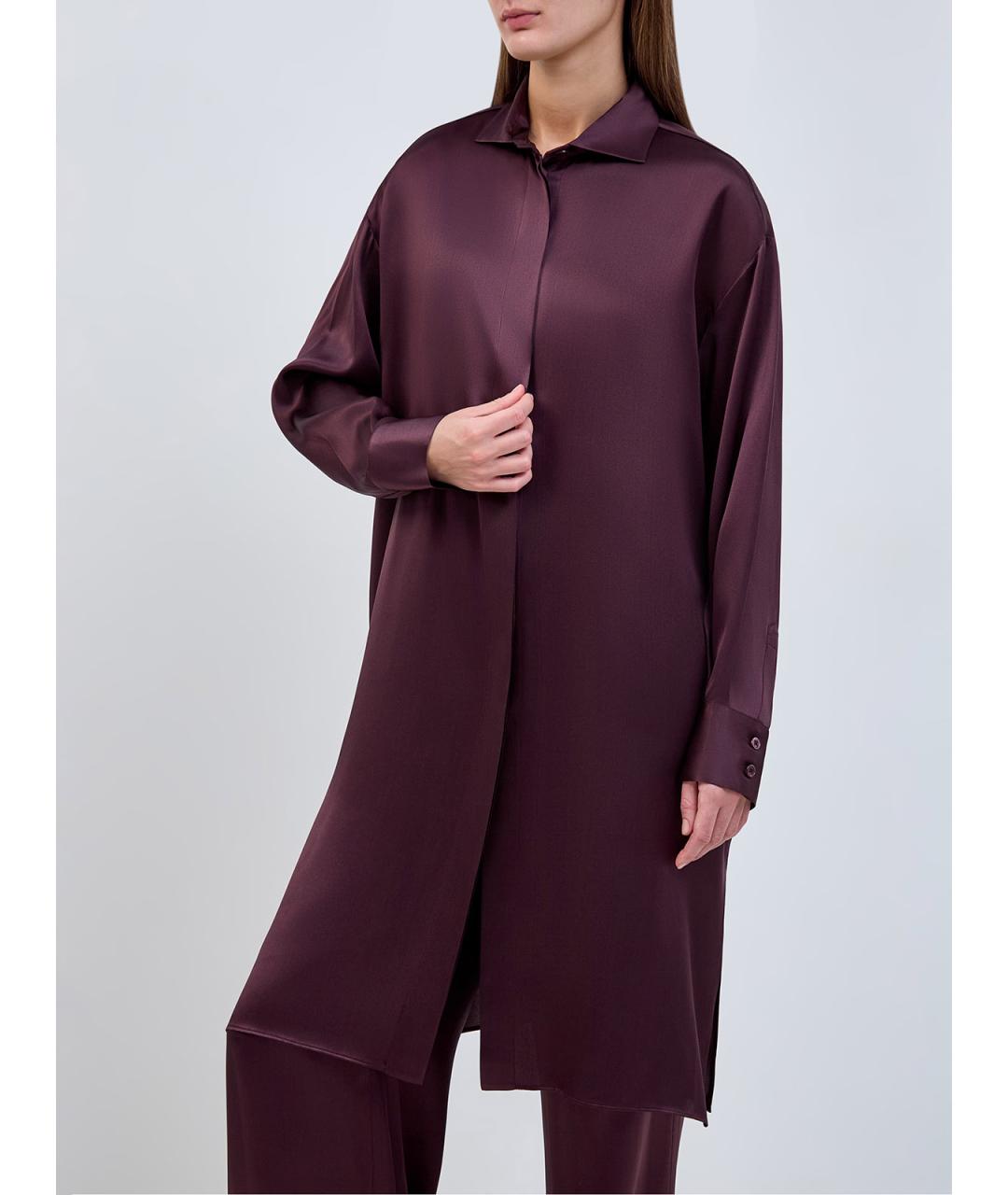 ELEVENTY Бордовая шелковая блузы, фото 3