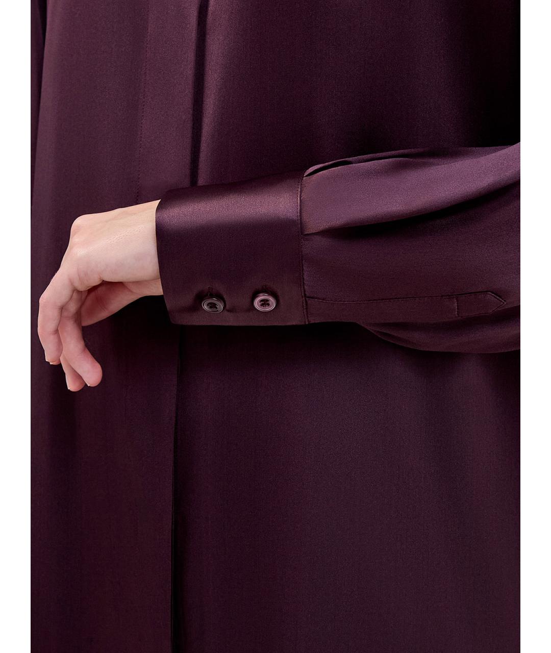 ELEVENTY Бордовая шелковая блузы, фото 5