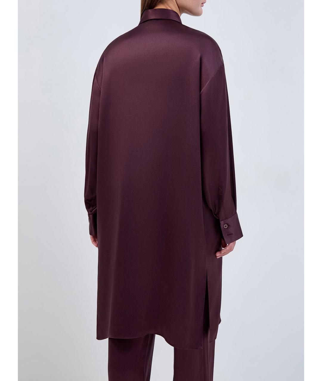 ELEVENTY Бордовая шелковая блузы, фото 4