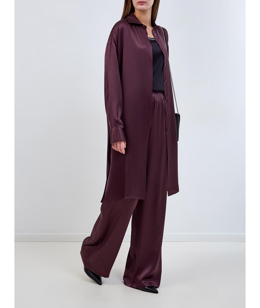 ELEVENTY Бордовая шелковая блузы, фото 2