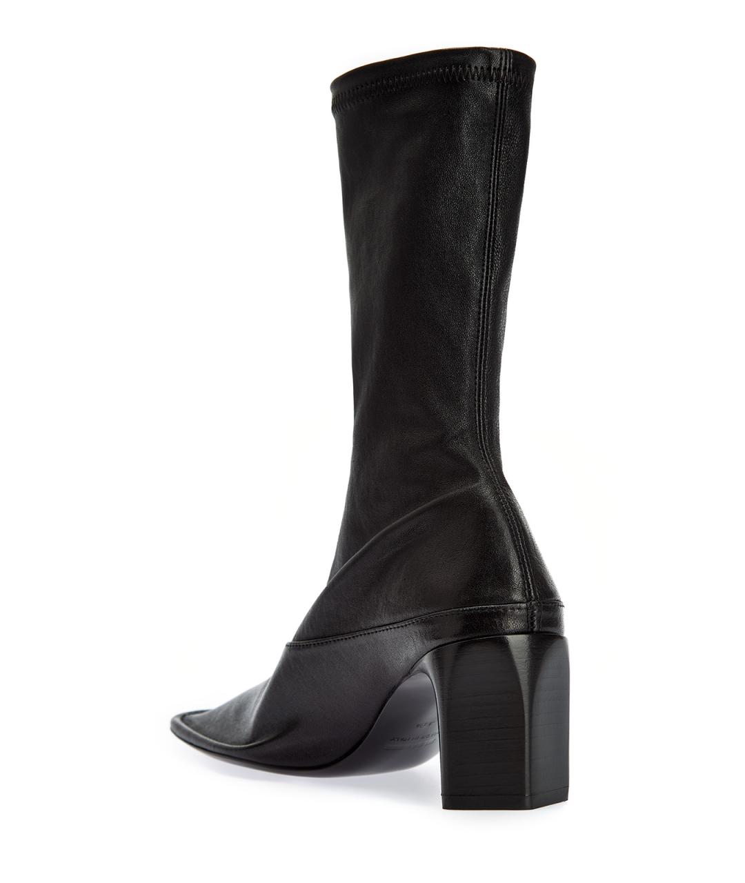 JIL SANDER Черные кожаные ботильоны, фото 4
